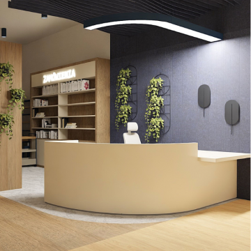 Dom kultury z biblioteką (recepcja, strefa pracy)